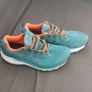 ASICS Women's Teal and Orange Athletic Shoes